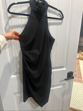 B Darlin Black High-Neck Draped Mini Dress